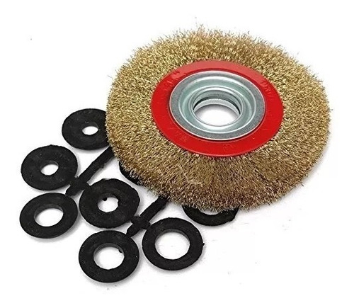 Cepillo Circular Acero Bronceado Amoladora Banco 150 Mm