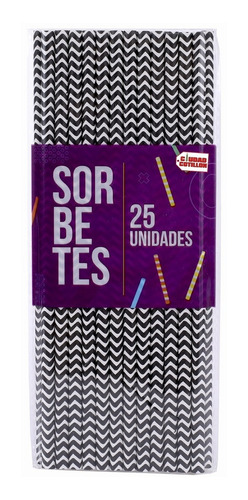 Sorbete Zig Zag Chevron Colores X 25 - Ciudad Cotillón