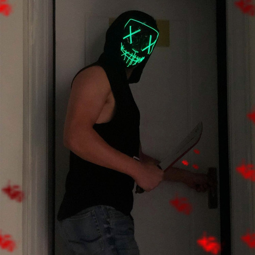 Imagen 8 de 10 de Máscara Luz Led La Purga Halloween The Purge Colores Calidad