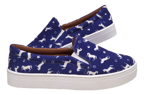 Imagem 3 de 7 de Slip On Tenis Feminino Casual Animal Print Cavalo Confort