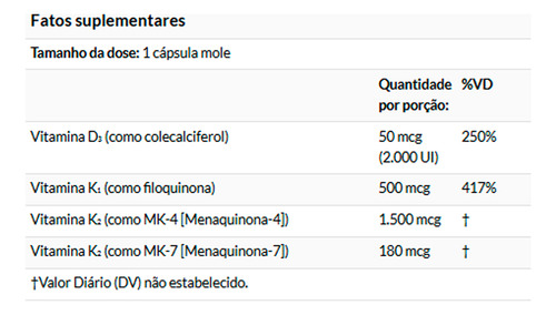K-right Complexo Vitamina K Jarrow 60 Softgels Importado