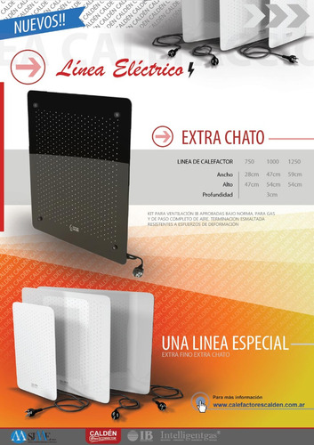Calefactor Eléctrico Calden 1000w Extra Chato Entrega Gratis