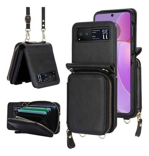 Hcapa Tipo Carteira De Couro Com Zíper Flip5/flip4 Com Alça