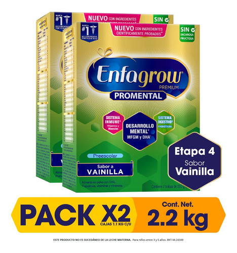 Enfagrow® Preescolar 1.1kg X 2 Unidades - 2.2 Kg