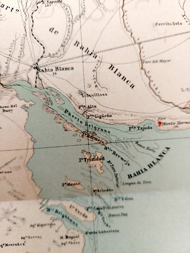 Mapa 1886 Buenos Aires Sudoeste Telegrafos Ferrocarriles (Usado)