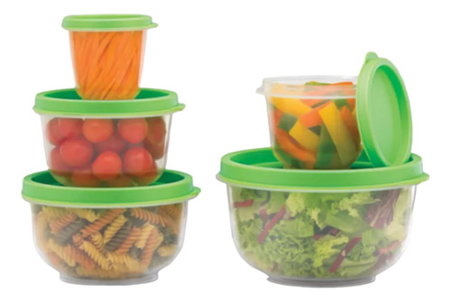 Set Bowls Transparente 5 Contenedores Alimentos Betterware