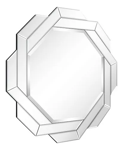 Espejo Hexagonal Negro Mate 34 Listo Para Colgar - Decoraci