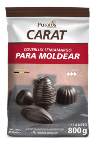 Chocolate Carat Gotas 800 Gr Semi Amargo Mundo Kanata 