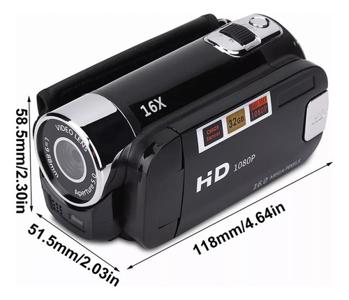 A Cámara De Vídeo Digital 16x Hd 100-240v