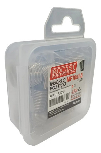 Jogo Rosca Postica Helicoil 10pcs Mf16x1,5x1,5d Rocast
