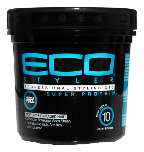 Eco Style Styling Gel Super Protein, Negro, 16 Onzas