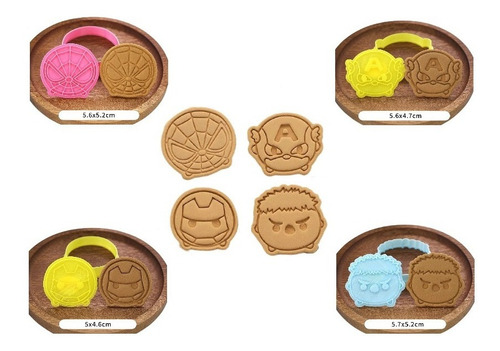 Set 4 Cortadores Galletas Avengers / Fondant