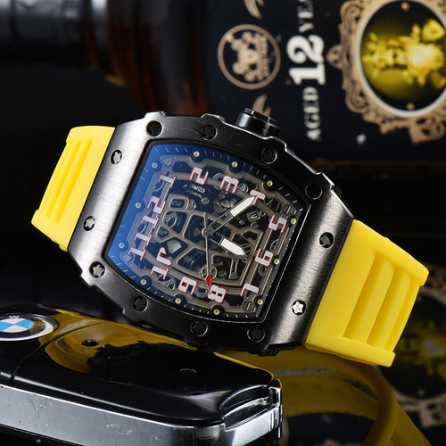 Reloj Barril Cuarzo Hueco Blackorange Nuevo