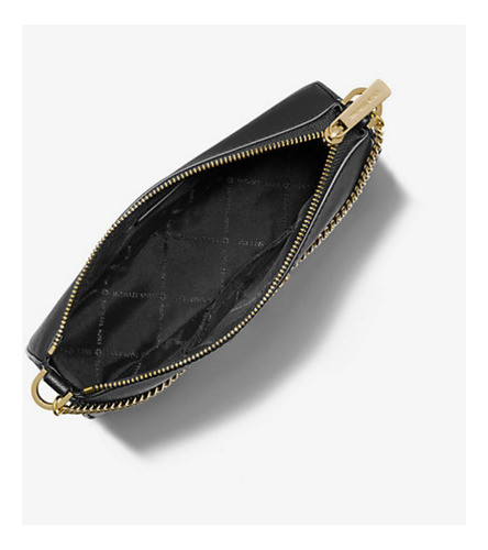 Bolsa Michael Kors Jet Set Travel Acambamento Dos Ferragens Ouro Cor Preto Correia De Ombro Preto Desenho Do Tecido Liso