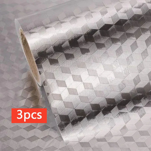 Pegatinas De Cocina De Papel De Aluminio Impermeable Pro 3 P