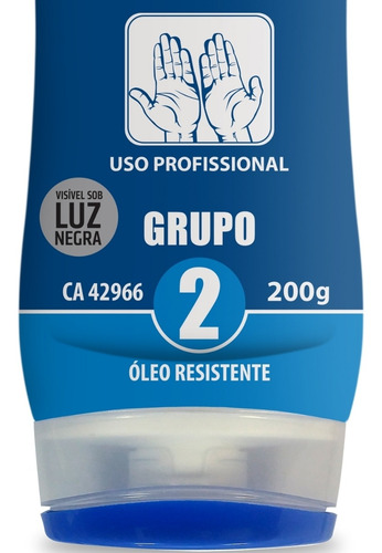 Kit 5 Creme Luva Quimica 200g Protetor Grupo 2 Para Mãos Epi