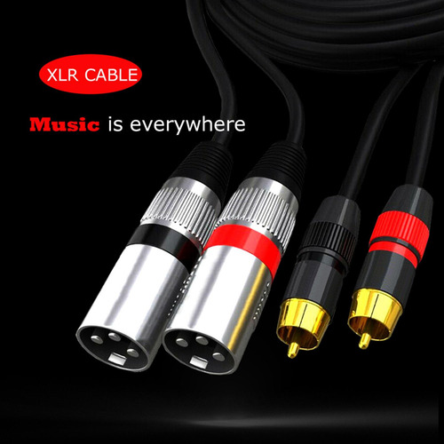 Cable Rca A Xlr Conexión De Audio Estéreo 2 Rca Macho A 1m