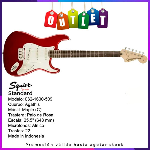 Guitarra Eléctrica Squier Standard Stratocaster Roja Outlet  (Reacondicionado)