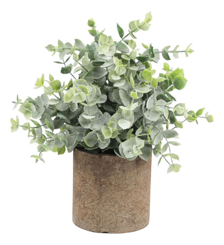 Planta Suculenta Falsa Artificial En Maceta Mini Eucalipto