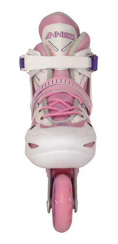 Imagen 6 de 10 de Rollers In Line Annezi Jm-1 Abec 9 Extensibles Rosa Annezi