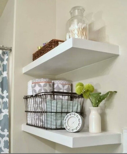 Imagen 3 de 10 de Paquete D 4 Repisas Flotantes 60 X 20cm Madera 100% D Pino