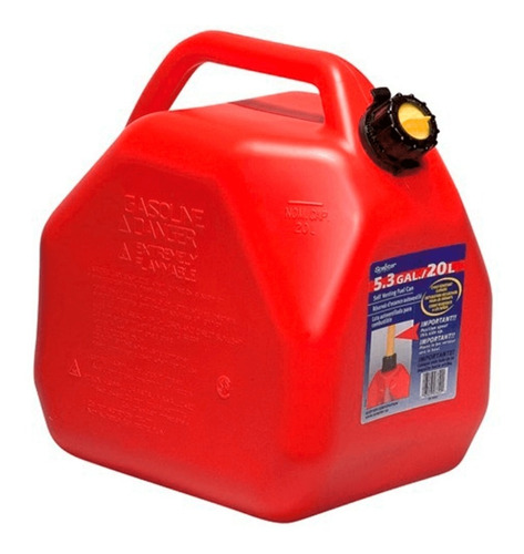 Bidon Combustible Nafta 20lt C/ Traba Vertedor Rojo Amarillo