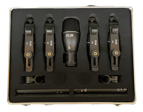 Kit Microfone Para Bateria + Maleta 7 Peças Dylan Dd-7 Cor P
