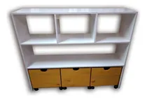 Comprar Organizador Guarda Juguetes Con 3 Cubos. Juguetero, Estantes