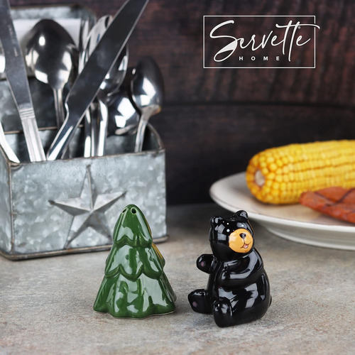 Juego De Salero Y Pimentero Bear & Pine Tree