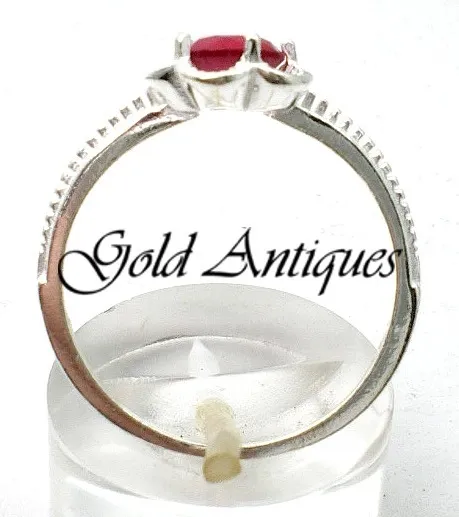 Anillo De Plata 925 Y Rubi Roseta