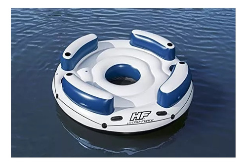 Inflable Acuático Para 4 Personas Flotador Con Potavasos