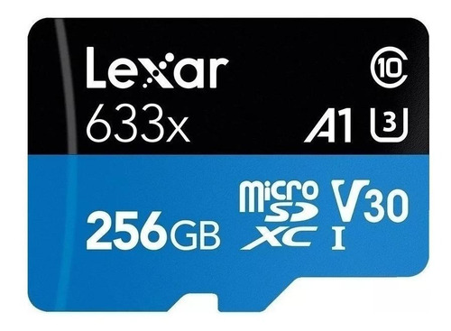 Tarjeta de memoria Lexar LSDMI256BBNL-633A  High-Performance 633x con adaptador SD 256GB