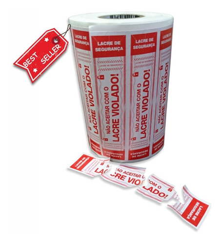 Imagem 1 de 8 de Lacre 95x20mm Para Pizza Marmitex Ifood Delivery 7.000u Verm