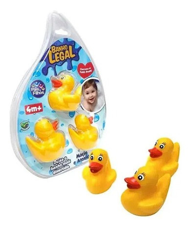 Brinquedo Banho Kit 3 Patinhos Ou Sapinhos De Borracha