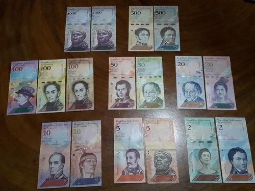 Colección Billetes 2 , 5 , 10 , 20 , 50 , 100 , 500 ... Bs