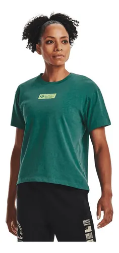 Camiseta Ua Pjt Rock Globe Ss Verde Mujer 1376917-722-5vr