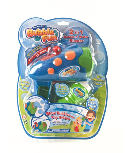 Burbujero 2 En 1 Lanza Agua Y Burbujas Bubble Fun Educando