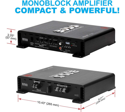 Amplificador Boss Audio Systems R1100m, 1100w 2 Ohm, 1 Canal
