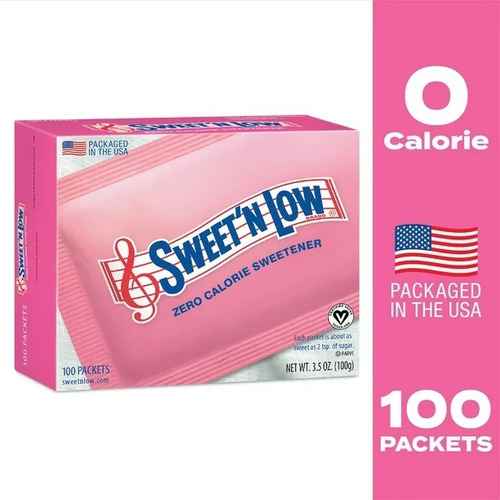 Endulzante Sustituto Azucar Sweet'n Low 100 Sobres Import