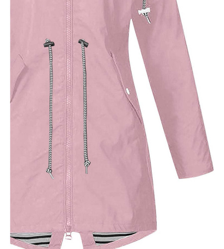 Abrigo Largo Con Capucha Y Forro De Gabardina Para Mujer, Ta
