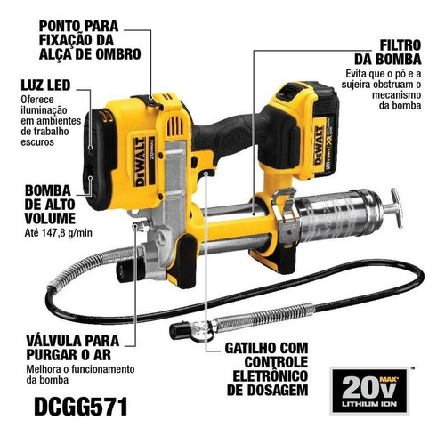 Engraxadeira A Bateria 20v 400gr Sem Bateria Dcgg571b
