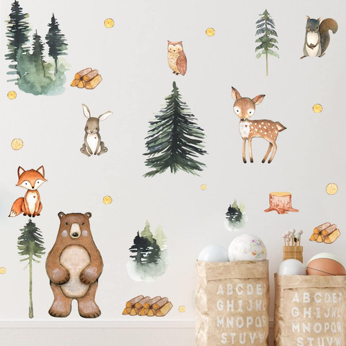 Animales Lindos Calcomanías De Pared Peel And Stick, Vinilo