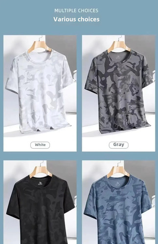 Camiseta Deportiva De Verano Con Camuflaje De Manga Corta Pa