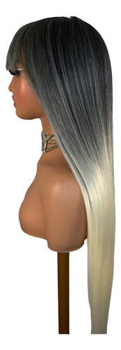 Peluca De Cabello Natural Oncologica De Encaje Frontal Wayan Balayage Negro Con Rubio 1