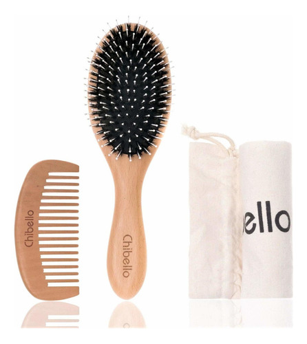 Juego De Cepillo De Pelo De Cerdas De Jabal Para Cabello Gru