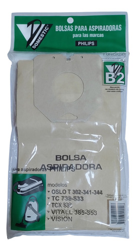 Pack De 7 Bolsas P/aspiradora Philips Oslo Tcx536 Vision