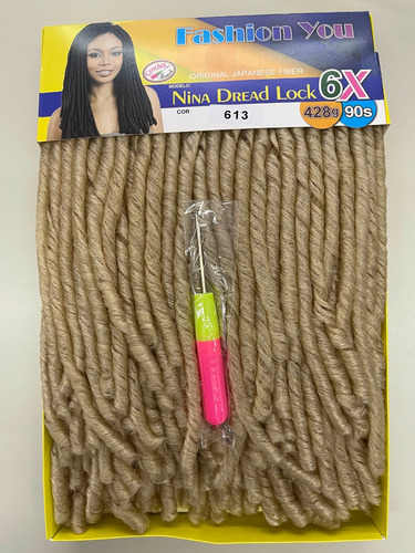 Cabelo Nina Dread Lock 6x 428g 90s Com Agulha Crochet Braid