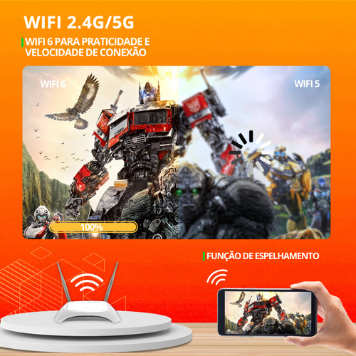 Projetor A15pro Android Cine Box Smart Cpuh713 Wi-fi Hd 4k