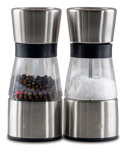 Molino Especiero De Acero Inoxidable Sal Pimienta De Cocina Color Transparente