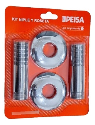 Kit Niple Y Roseta Cromo Para Radiadores Peisa (kit X2)
